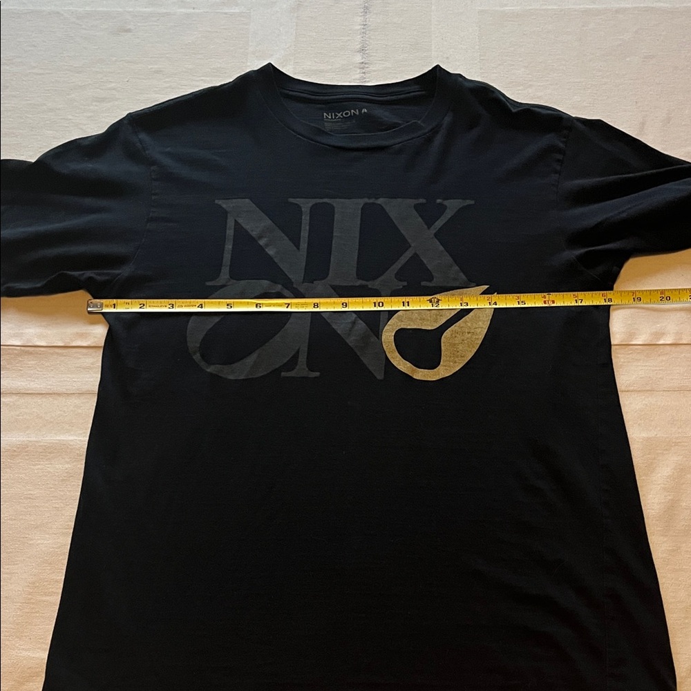 Nixon Black and Gold Men's Tee Size S